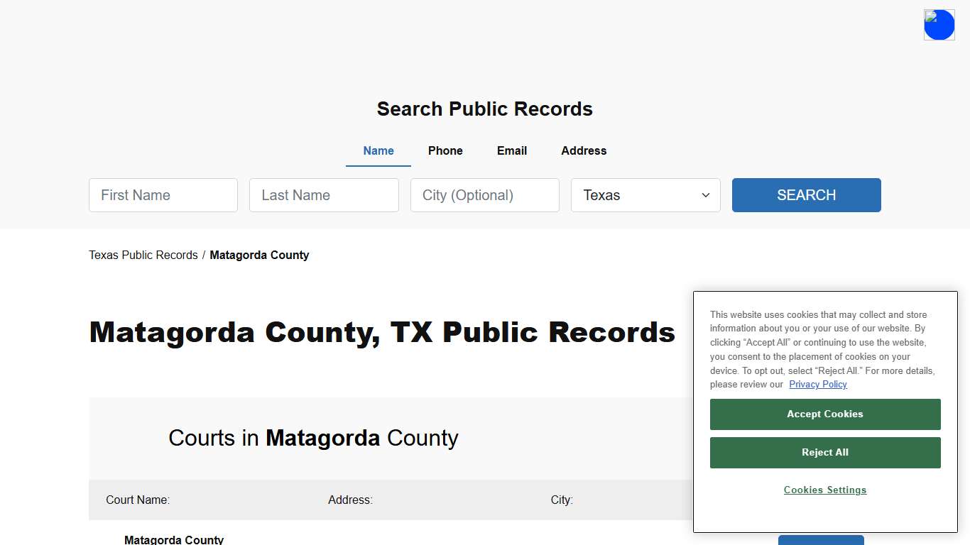 Matagorda County, TX Public Court, Arrest and Inmate Records - ThePublicIndex